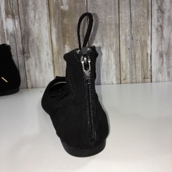 Qupid Black Lace Up Pointed Toe Flats - Picture 4 of 5